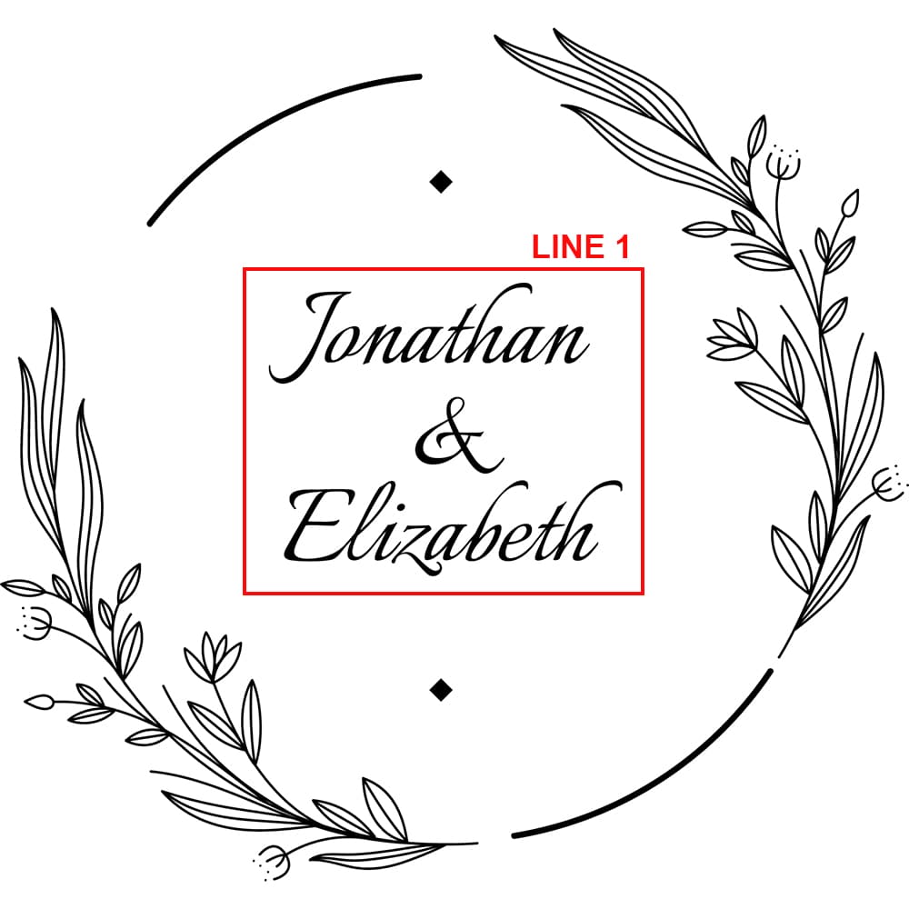 Design 4 wreath engraving template with one personalization area