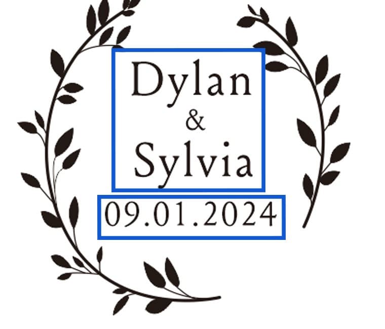 Design 1 preview for ocean blue personalized wood resin ring box